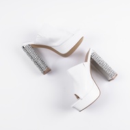 MellowCo รองเท้าส้นสูงเปิดส้น หนัง PU สูง 5.5 นิ้ว รุ่น Call Me Camellia 11-3219