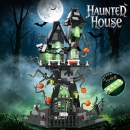 New Product Halloween Haunted House Pumpkin Castle Small Particle Building Block Decoration Assembli