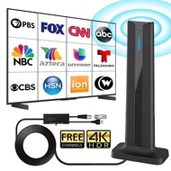 Digital TV Antenna for Smart TV Indoor,2025 TV Antenna with 3M Stick Base, 360°&Long Range Reception