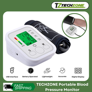 TECHZONE Portable Blood Pressure Monitor Household Sphygmomanometer Arm Band Type Digital Blood Pressure Meter
