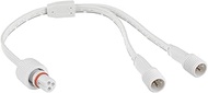 Y-Splitter for Permanent Outdoor Lights, Y-Shaped Extension Cable 1 Female to 2 Male, 3 Pin Power Co