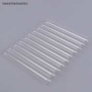 tweettwitombn 10pcs/lot Transparent Pyrex Glass Blowing Tubes  Long Thick Wall Test Tube PH