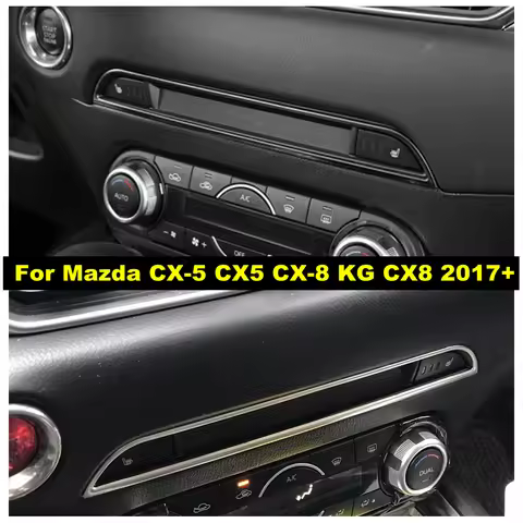 Stainless Steel Air Conditioning Vent AC Outlet CD Panel Cover Trim Fit For Mazda CX-5 CX5 CX-8 KG C