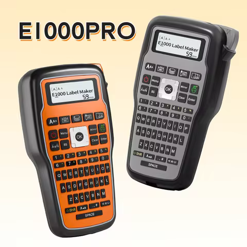 Portable Label Printer E1000 PRO 203dpi Compatible for Brother TZe-231 HSE-231 FX231 6-12mm Durable 