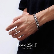Love2Self S046 -3 Stainless Steel Bracelet for Men and Women Non Tarnish Couple Bracelet CD Cuba Bra