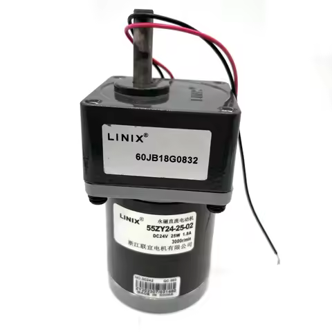 LINIX 55ZY24-25-02/60JB18G0832 Gear Motor 24V DC 25W 3000r/min Permanent Magnet DC Motor with 8mm Sh