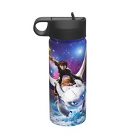 How To Train Your Dragon Large capacity insulated water bottle with Straw18OZ, 500ML sports water bo