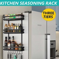 3 Tier Refrigerator Storage Rack Fridge Shelf Multi-functional Sidewall Hanging Holder Kitchen Seaso