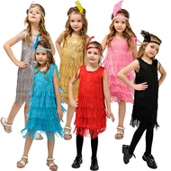 Great Gatsby Flapper Christmas Party Costume for Girls Kids Fringe Dress 20s Twenties Cosplay