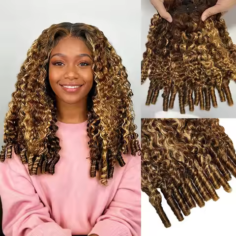 15A Burmese Curly Human Hair Bundles P4/27 Human Virgin Hair Weave Bundle Colored Human Hair Extensi