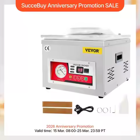 SucceBuy Food Vacuum Packing Machine DZ-260A Commercial Chamber Vacuum Sealer Meat Bag Packaging Foo