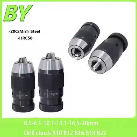 Automatic Self-tightening Drill Chuck B10 B12 B16 B18 B22 C6 8 10 12 16 Morse MT1/MT2/3/4 taper shan