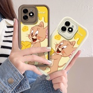 Cute Tom and Jerry Cheese Case For OPPO A3 PRO A94 A93 A5S A57 A77 A7 A12S Realme C20 C11 C21Y C25Y 