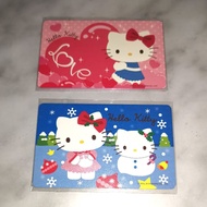Set of 2pc HELLO KITTY Pink Love Heart Blue Snowman Ezlink Ez-Link Cards (Expired collectible)
