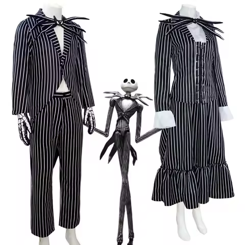 Jack Skellington Cosplay Costume The Nightmare Before Christmas Uniform Suit with Jack Halloween Xma