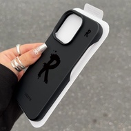 Do Not Include Button Phone Case TPU Initial R Bring Good Luck Silicone Durable Compatible iPhone 15