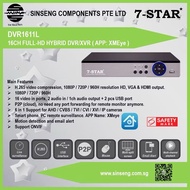 7-STAR* 16CH FULL-HD HYBRID DVR/XVR/NVR (PC-MOBILE APP:XMEye) Support:AHD/TVI/CVI/CVBS CCTV CAMERA