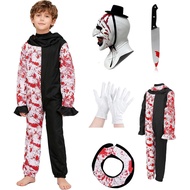 Art Clown Costume Kids Terrifying Mask Scary Killer Clown Costume Halloween Cosplay Outfit Boys Girl
