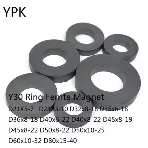 1-10PCS/LOT Y30 Ring Ferrite Magnet Dia 21-80mm Strong Black Rare Earth Permanent Magnets Hole 7-40m