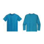 Adult Basic Plain Sea Blue Cotton T-shirt / Microfiber Jersey - Plus  - Baju Jersi Kosong Dewasa Biru Laut - JAZALO