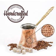 Handmade Turkish Cezve with Engraved Copper Plating - For Espresso Cups - Coffee Pot - (ركوة قهوة)