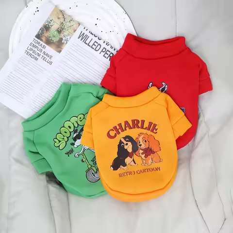 Autumn and winter pet clothes cute and stylish cartoon round neck hoodie super cute cat and dog univ