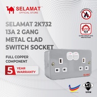SELAMAT 2K732 13A 2 GANG METAL CLAD SWITCH SOCKET Kilang/Direct factory/Bulk purchases