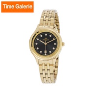 ROSCANI ROSWE77553 Chamferred Edge Crystal Stainless Gold Strap Analog Women Watch
