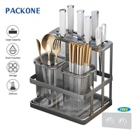 PACKONE Multt-functional Tableware Holder with Drain Rack Utensil rack Knife rack