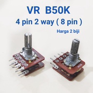 2pcs VR B50K 4 pin 2 way 8 PIN VOLUME CONTROL