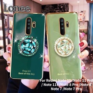 For Redmi Note 11 Redmi Note 11 Pro Redmi Note 11s Redmi Note 8 Pro Note 8 Note 7 Note 7 Pro Phone Case,6D Luxury Plating Case with Diamond Ring Stand Ring Holder Soft Cover Case