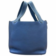 [ 2443］愛馬仕  Hermès  Picotin 18 (普魯士藍）手提包 TC皮   銀扣