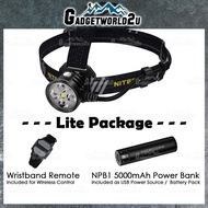 Nitecore HU60 CREE LED 1600L Wireless Wristband Control USB Powered Headlamp + NPB1 Battery Pack