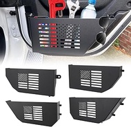 Front & Rear Door Storage Pockets Compatible with 2018-2024 Wrangler JL JLU 4XE Rubicon Sport Sahara