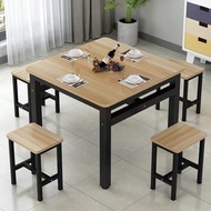Good Life ชุดโต๊ะกินข้าว พร้อมเก้าอี้ โครงเหล็ก ท็อปไม้ MDF เคลือบเมลามีน