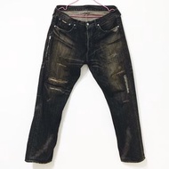 LEVI'S FENOM FRAGMENT 207 CRUSH 5代 五代 JEANS 閃電 水洗 刀割 破壞 刷破 牛仔褲 長褲 褲子 男版 黑色 W36 #集氣