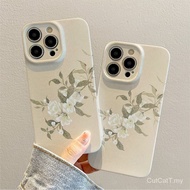 White flowerShockproof full-Inclusive hard shell camera lens Protective casing phone compatible for 