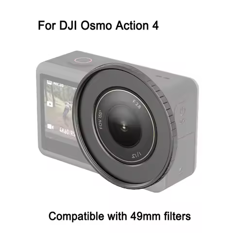 PULUZ 49mm Lens Filter Adapter Ring Frame For DJI Osmo Action 4 Camera Metal Filter Holder Accessori