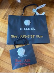 Chanel 紙袋連絲帶及山茶花貼