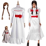 Annabelle Cosplay Costume Women Kids Adult Halloween Christmas Costume Horror Conjurining Annabelle 