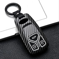 Car Key Fob Case 3 Button Carbon Fiber ABS & Soft Silicone Cover for Audi A4 S4 RS4 B9 A5 F5 S5 RS5 