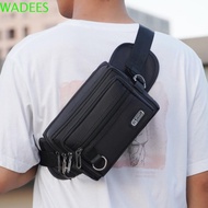 WADEES Men Waist Bag, Lightweight Large Capacity Men Chest Bag, Chest Pack Oxford Cloth Crossbody Wa