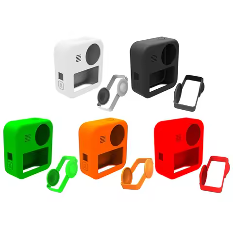 For Gopro Max Accessories Protective Silicone Case Soft Rubber silica gel + Lens Cap Protector Housi