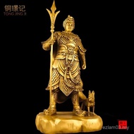 Pure Brass Erlang Shen Yang Yang Ornaments Sheng Sheng Zhenjun Worship Buddha Statue Roaring Dog Gen