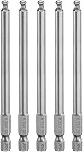 QUARKZMAN Pack of 5 Ball Head Allen Screwdriver Bit, 4 mm (H4.0) Tip, 1/4 Inch, 100 mm (4 inches), L