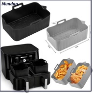 MUNDAN Air Fryer Baking Tray, Reusable Silicone Air Fryer Basket, Rectangle Rectangle Basket Contain