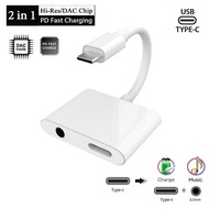 Type-C/USB-C Audio DAC chipset dual type c usb-c music aux earphone fast charger adapter
