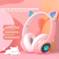 B39/P47 LED Bluetooth Cat Headphone Bluetooth 5.0 Headset Noise Cancelling Wireless Headphones With 