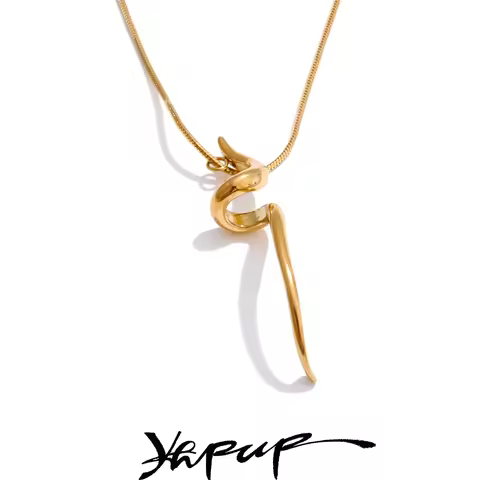 Yhpup Personalized Stainless Steel Irregular Geometric Pendant Necklace New Arrivals Water Resistant
