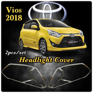 GECA TOYOTA WIGO 2018 Head Light Cover Chrome Garnish Headlight Car Accessories(9209)